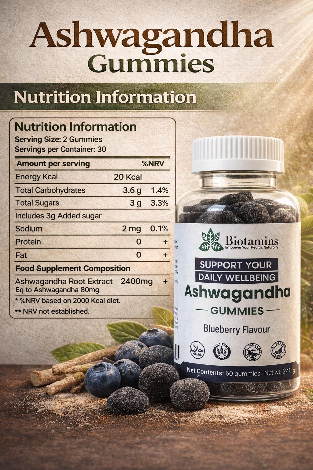 Ashwagandha Gummies (Blueberry Flavour) - Image 2