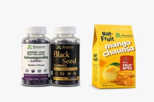 Pack of 3 Ashwaganda, Black Seed Gummies and Mango Chaunsa